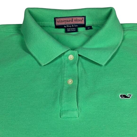 Vineyard Vines Women’s Polo Shirt Size Medium Green Short Sleeve Whale Logo - Picture 5 of 7